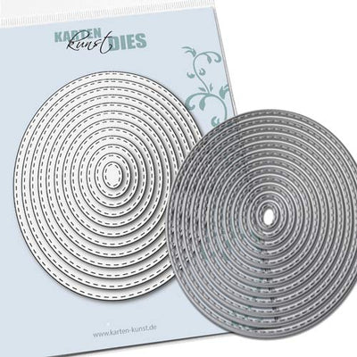 Karten-Kunst Stanzschablone kk-D179 - Ovale mit Nahtlinien / Stitched Ovals
