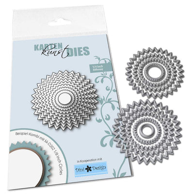 Karten-Kunst Stanzschablone kk-D200 - Gezackte Kreise 1/4 Inch Zig Zag Circles