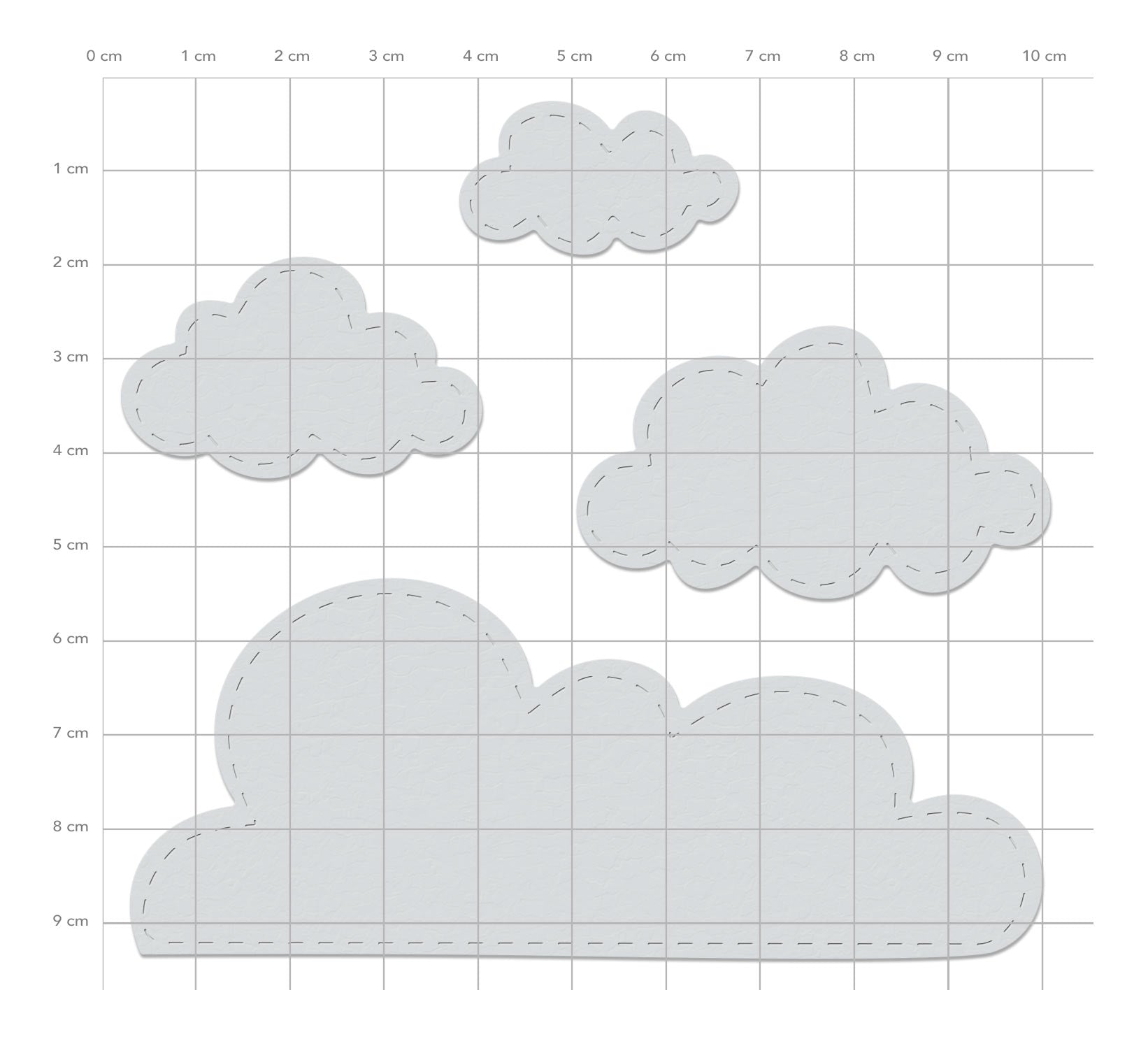 Karten-Kunst Stanzschablone kk-D211 - Stitched Clouds / Wolken mit Nahtlinien