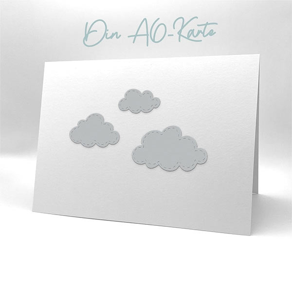 Karten-Kunst Stanzschablone kk-D211 - Stitched Clouds / Wolken mit Nahtlinien