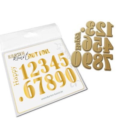 Karten-Kunst Hot Foil Plate kk-HF017 - Zahlen Happy Numbers