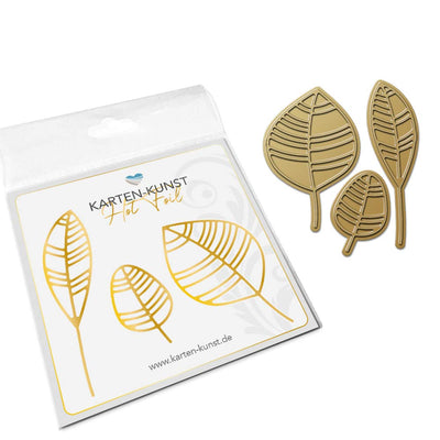 Karten-Kunst Hot Foil Plate kk-HF026 - Moderne Blätter / Scribble Leaves