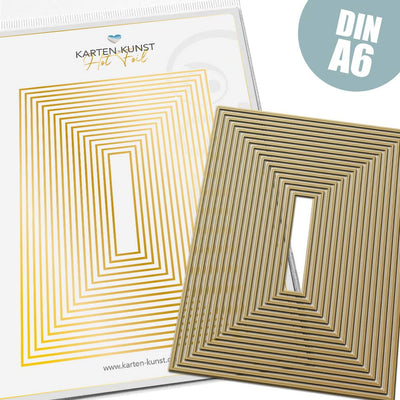 Karten-Kunst Hot Foil Plate kk-HF027 - Rechteck-Rahmen DIN A6 / Rectangle Borders