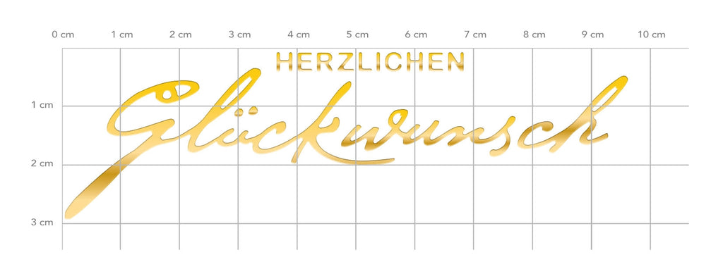 Karten-Kunst Hot Foil Plate kk-HF037 Kombi Herzlichen Glückwunsch Heißfolienprägung Deutsch Sprüche Heißprägestempel