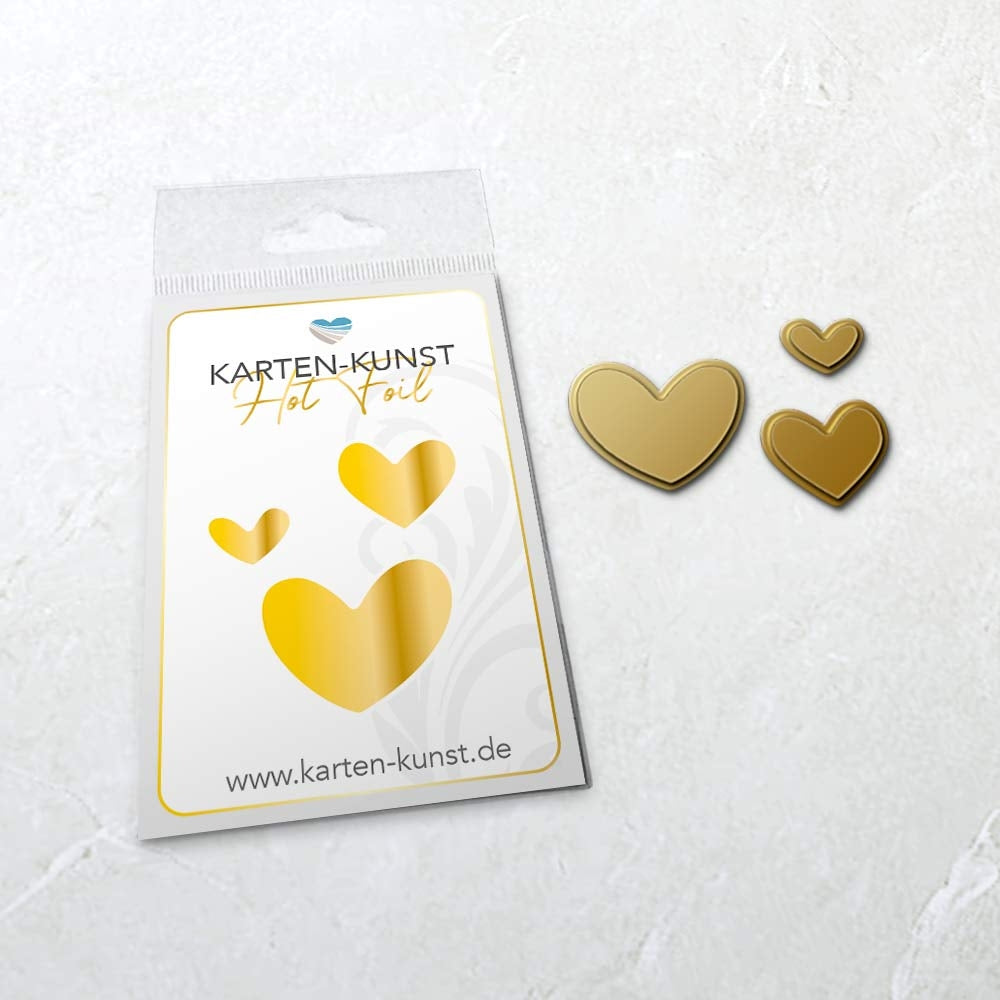 Karten-Kunst Hot Foil Plate kk-HF038 - Coole Herzen Heißfolienprägung Herz Hotfoil Heißprägestempel