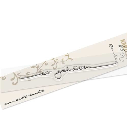 Karten-Kunst Clear Stamp KK-SZ15 - Schriftzug Wir gratulieren