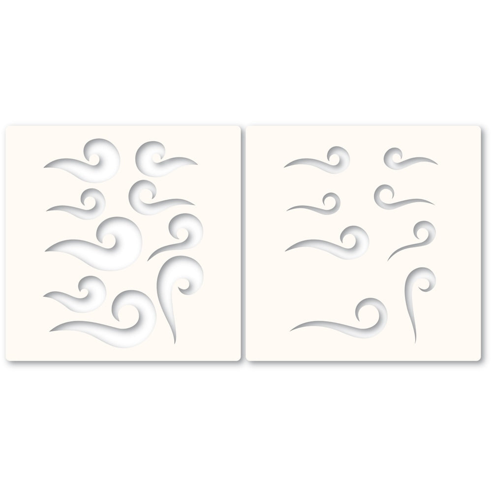 Memory Box Template Set - 88624 Curling Waves Stencil