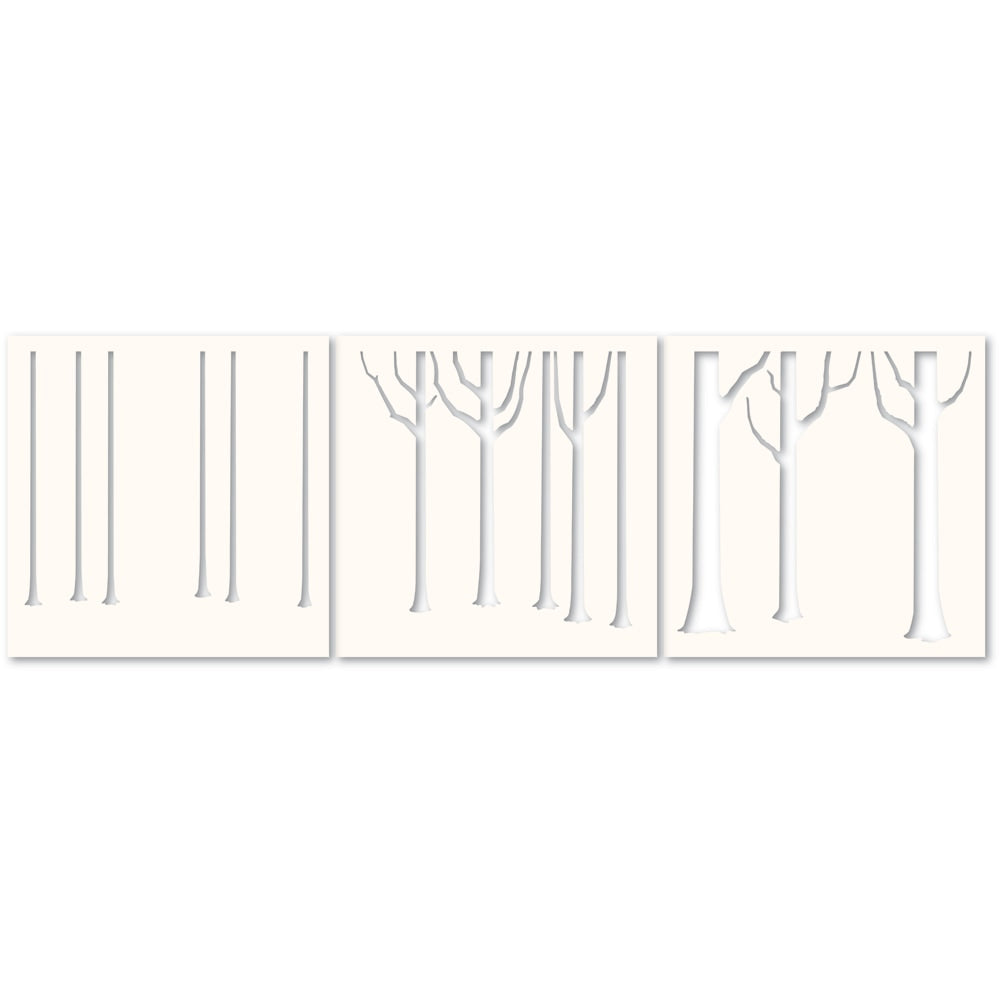 Memory Box Template Set - Narrow Tree Trunks Stencil Set
