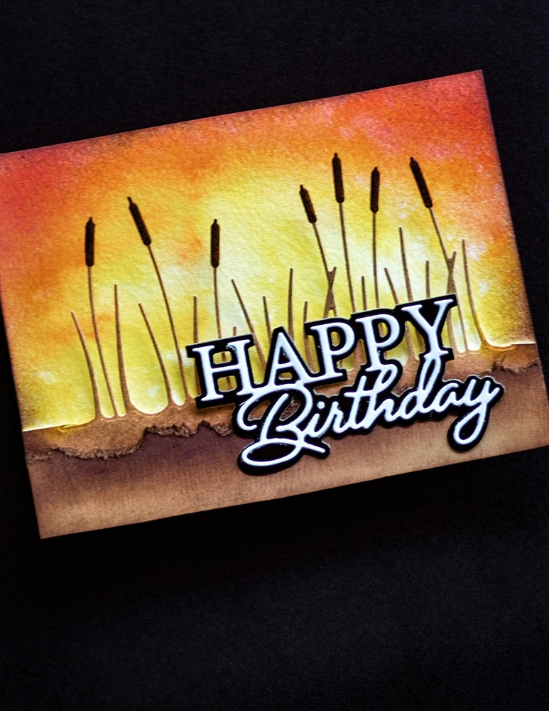 Memory Box Stanzschablone - Happy Birthday Posh Script