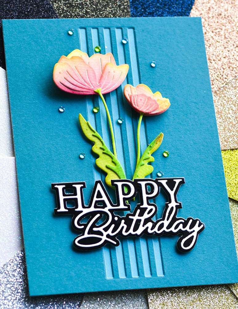Memory Box Stanzschablone - Happy Birthday Posh Script
