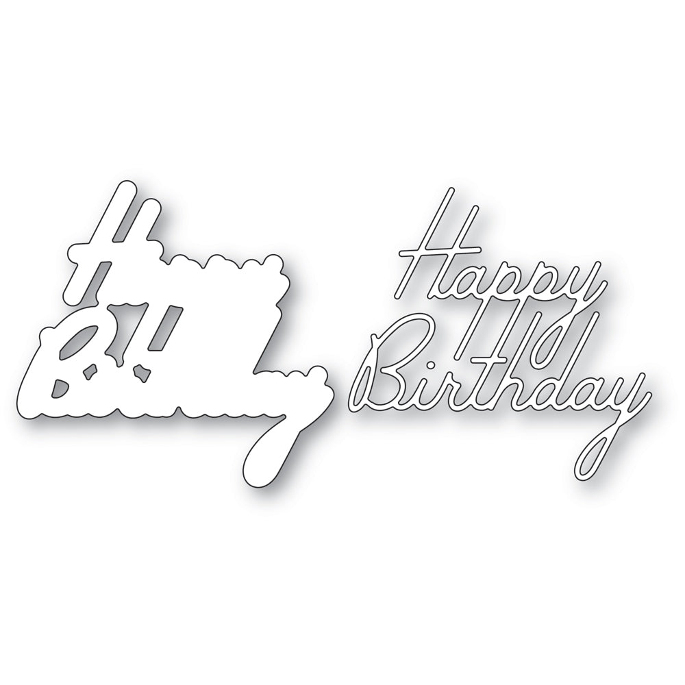 Memory Box Stanzschablone - 94773 Happy Birthday Debut Script