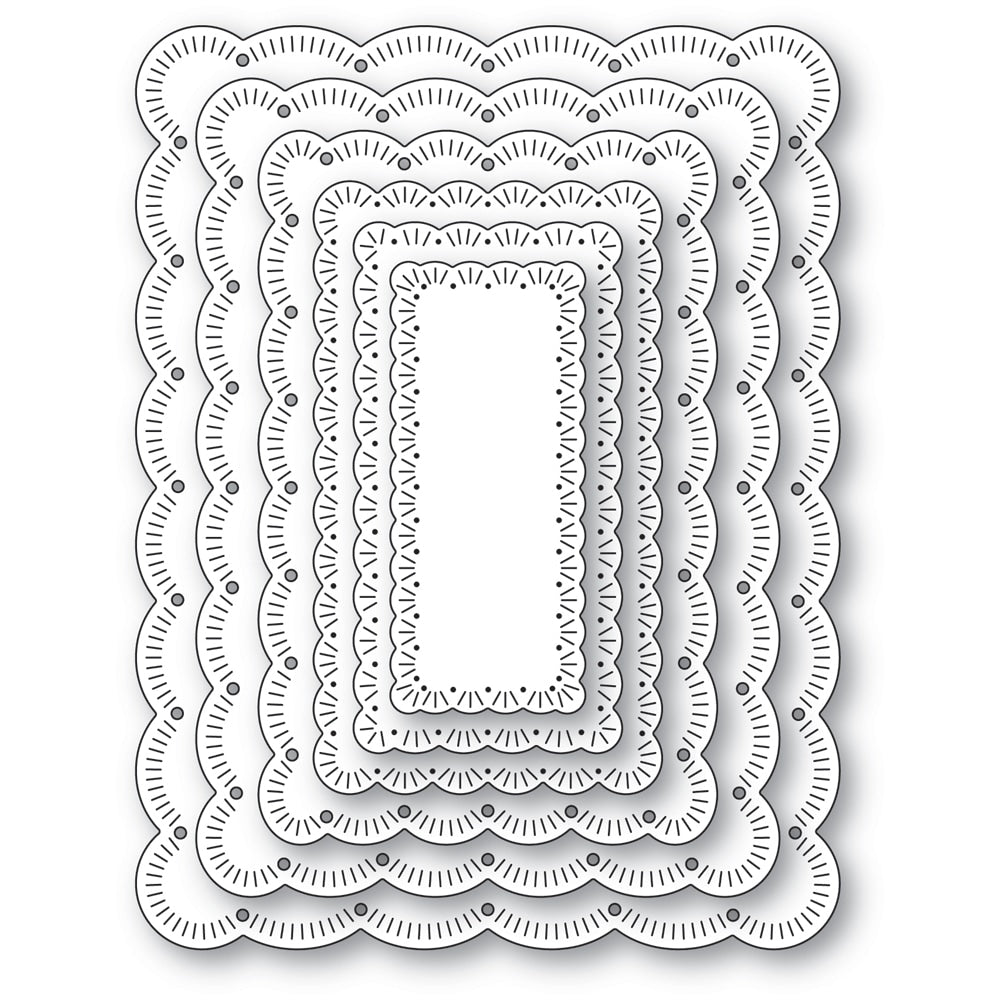 Memory Box Stanzschablone - 94842 Fringed Scalloped Frame Set