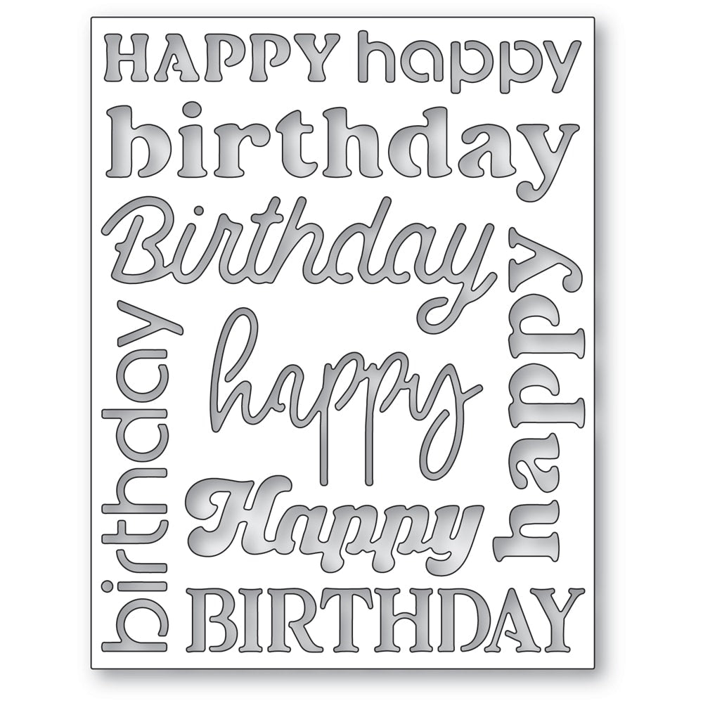 Memory Box Stanzschablone - 94857 Happy Birthday Background Plate