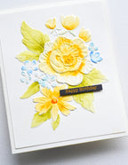Memory Box 3D Prägeschablone - EF1025 Cheerful Floral 3D Embossing Folder & Stanzschablone