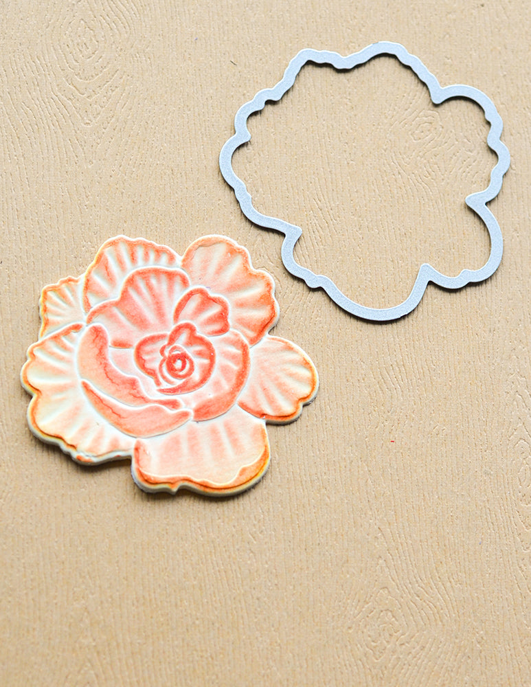 Memory Box 3D Prägeschablone - EF1025 Cheerful Floral 3D Embossing Folder & Stanzschablone