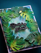 Memory Box 3D Prägeschablone - Tropical Leaves inkl. 4 passender Stanzschablonen