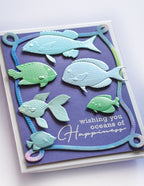 Memory Box 3D Prägeschablone - Ocean Fish inkl.10  passender Stanzschablonen