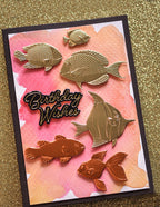 Memory Box 3D Prägeschablone - Ocean Fish inkl.10  passender Stanzschablonen