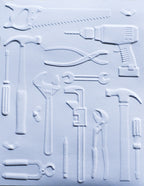 Memory Box 3D Prägeschablone - Toolbox 3D Embossing Folder + 6 passende Stanzschablonen