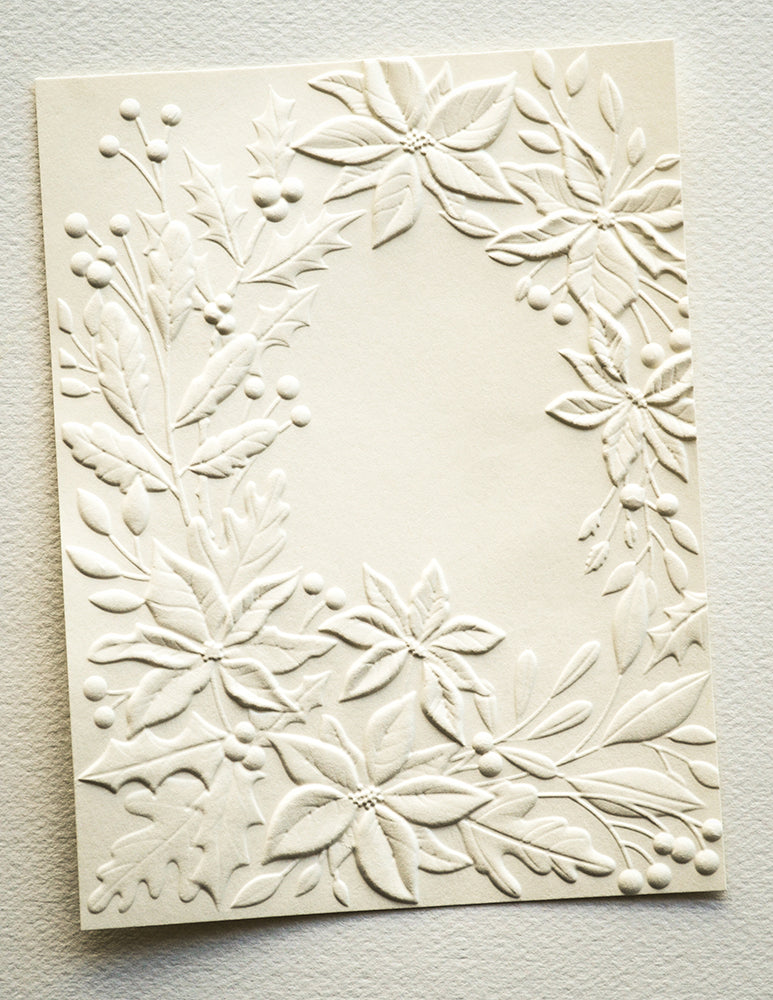 Memory Box 3D Prägeschablone - Poinsettia Corner 3D Embossing Folder and Dies