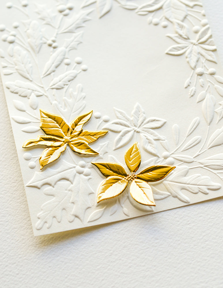 Memory Box 3D Prägeschablone - Poinsettia Corner 3D Embossing Folder and Dies