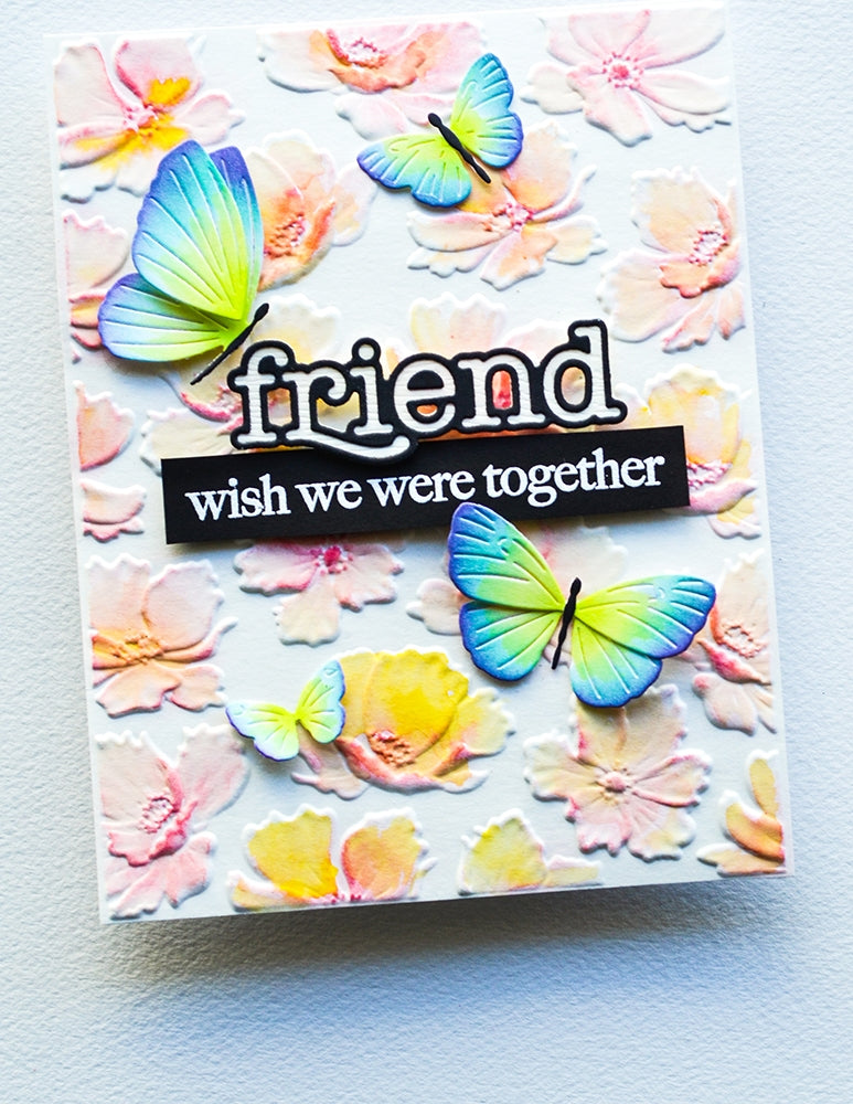 Memory Box 3D Prägeschablone - EF1041 Anemone Drift 3D Embossing Folder and Cutting Dies