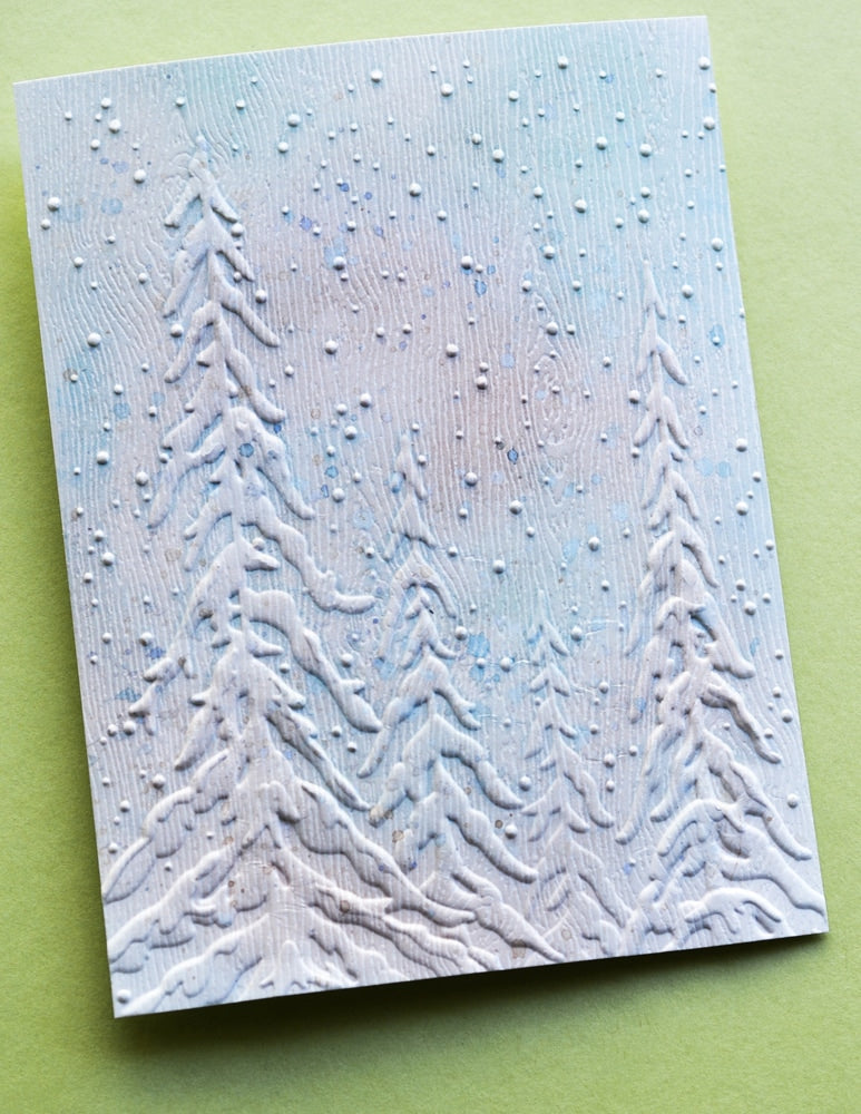 Memory Box 3D Prägeschablone - EF1045 Frosted Trees 3D Embossing Folder