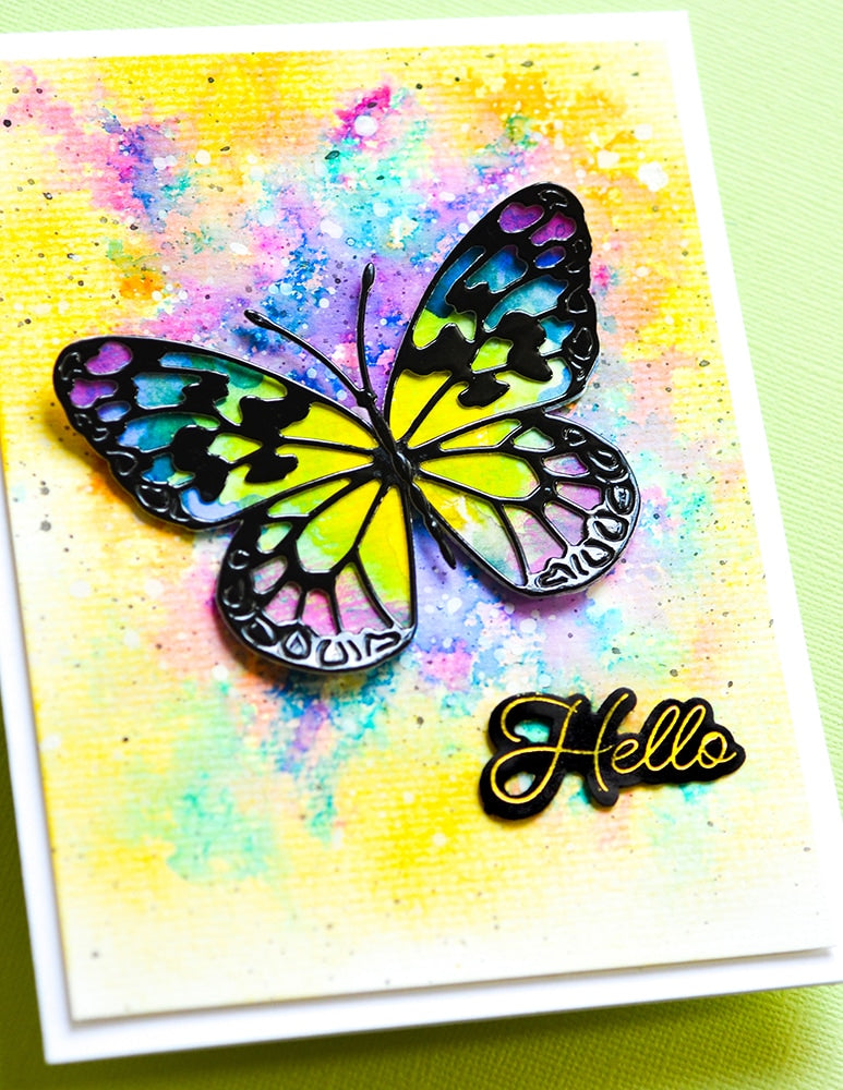 Memory Box Hot Foil Plate - Posh Hello (inkl. Stanzschablone)