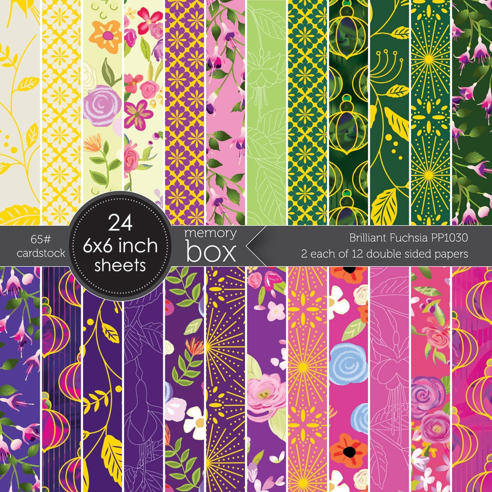 Memory Box Paper Pack 6 x 6 - PP1030 Brilliant Fuchsia