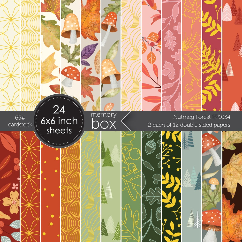Memory Box Paper Pack 6 x 6 - PP1034 Nutmeg Forest