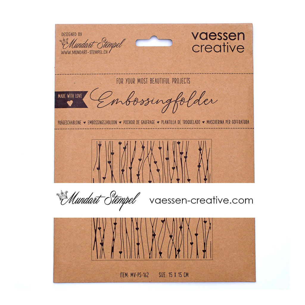 Prägeschablone Herzen mit Linien