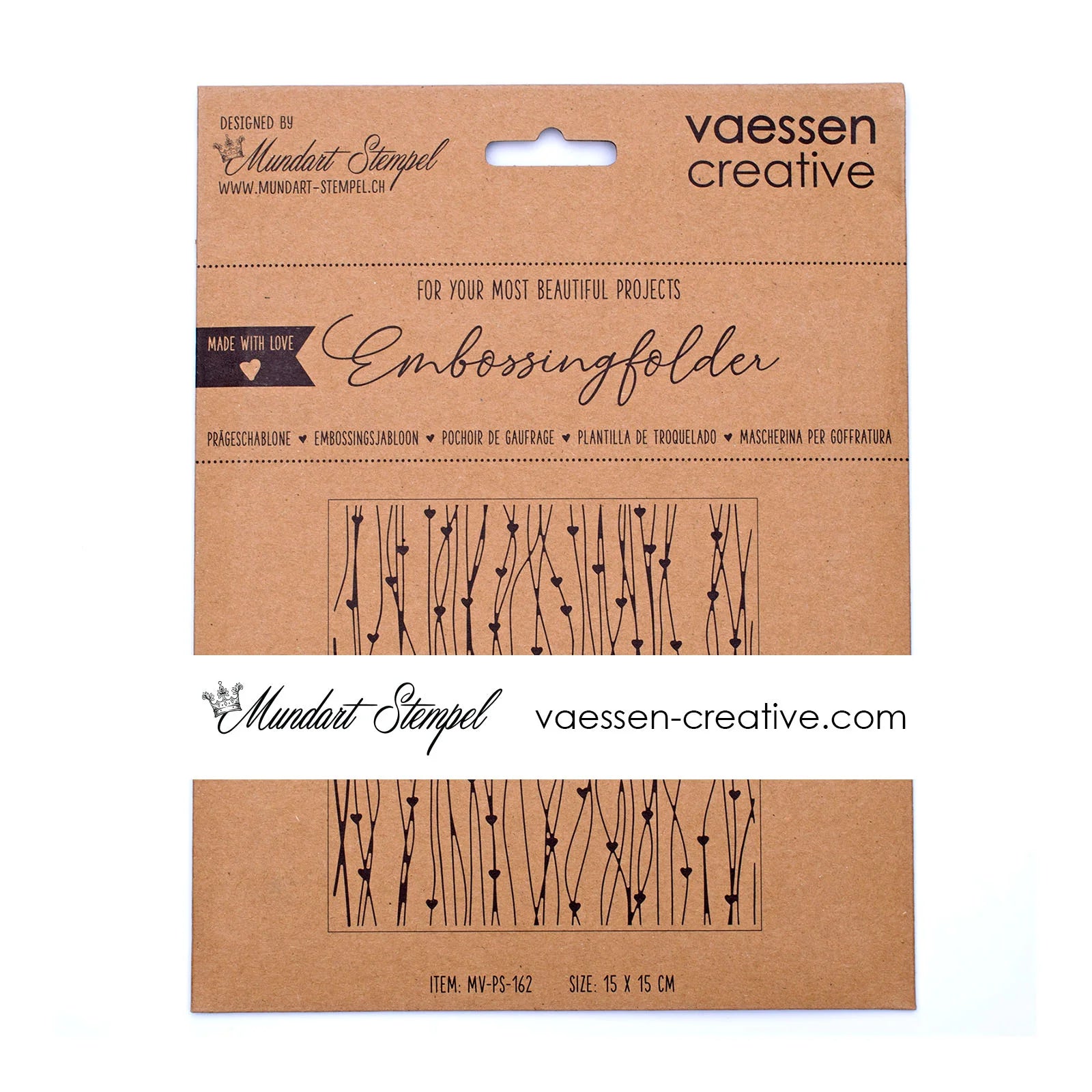 Prägeschablone Herzen mit Linien