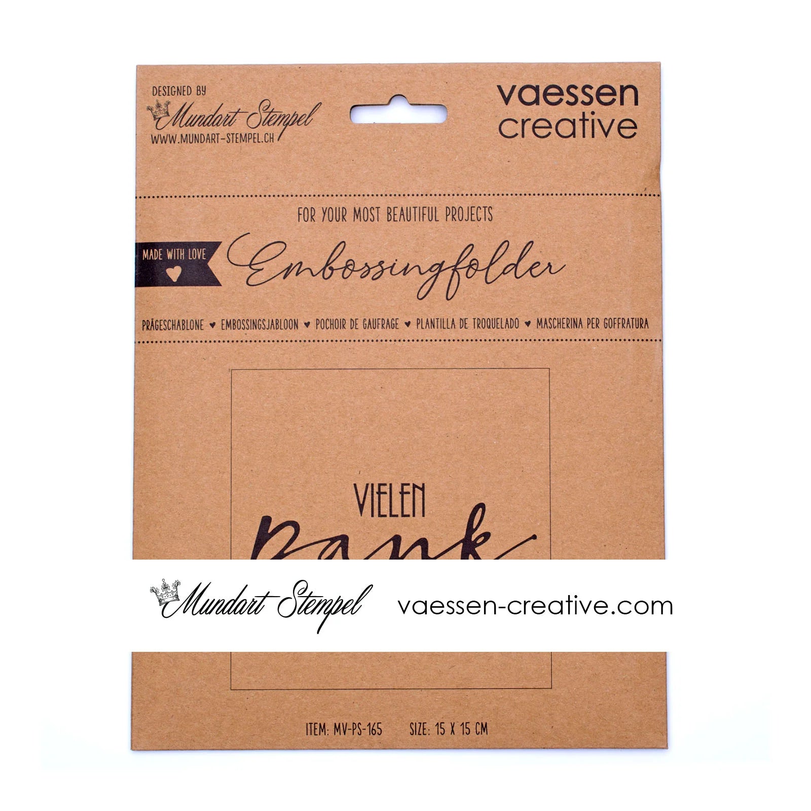 Prägeschablone "Vielen Dank"