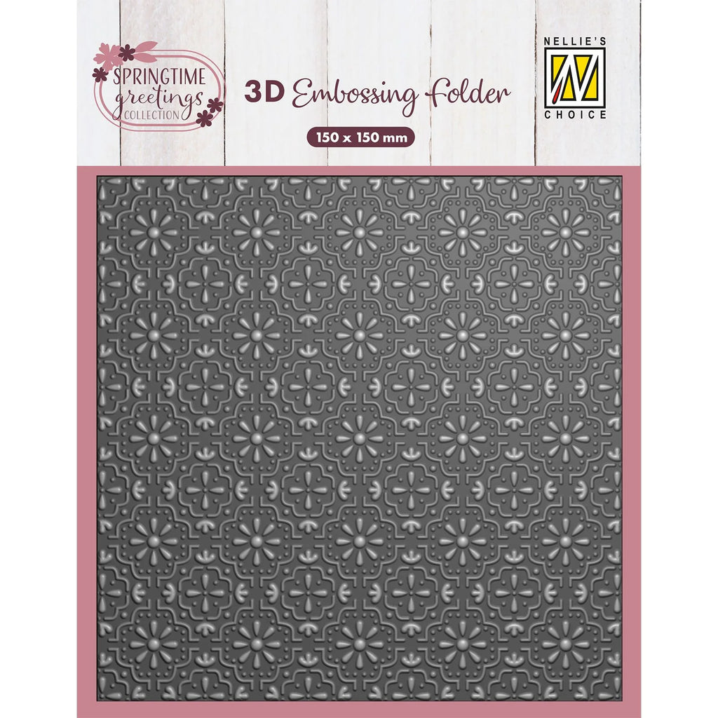 Nellie's Choice 3D Prägefolder Prägeschablone Schmuck Kacheln Ornamente 15 x 15 cm