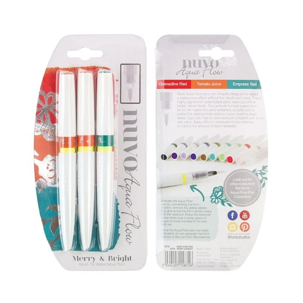 Nuvo Aqua Flow Pens - Merry & Bright