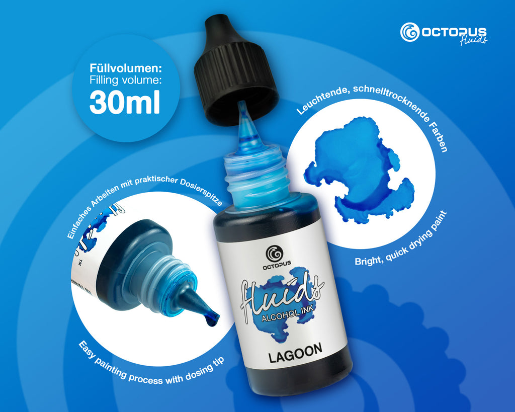 Octopus Alcohol Ink Octopus Fluids Alcohol Ink 30ml - Lagoon – Karten-Kunst Shop