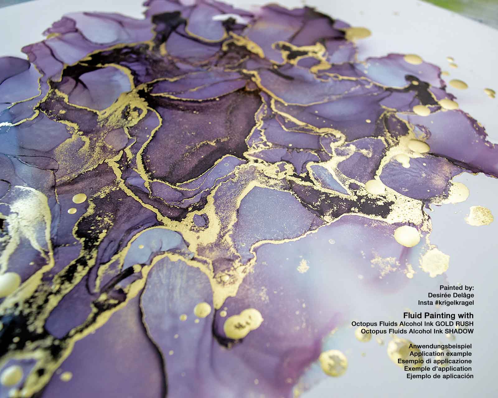 Octopus Fluids Alcohol Ink 30ml - Metallics Gold Rush