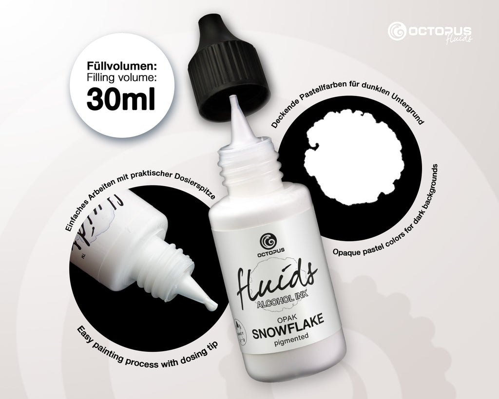 Octopus Fluids Alcohol Ink 30ml - Opak Snowflake