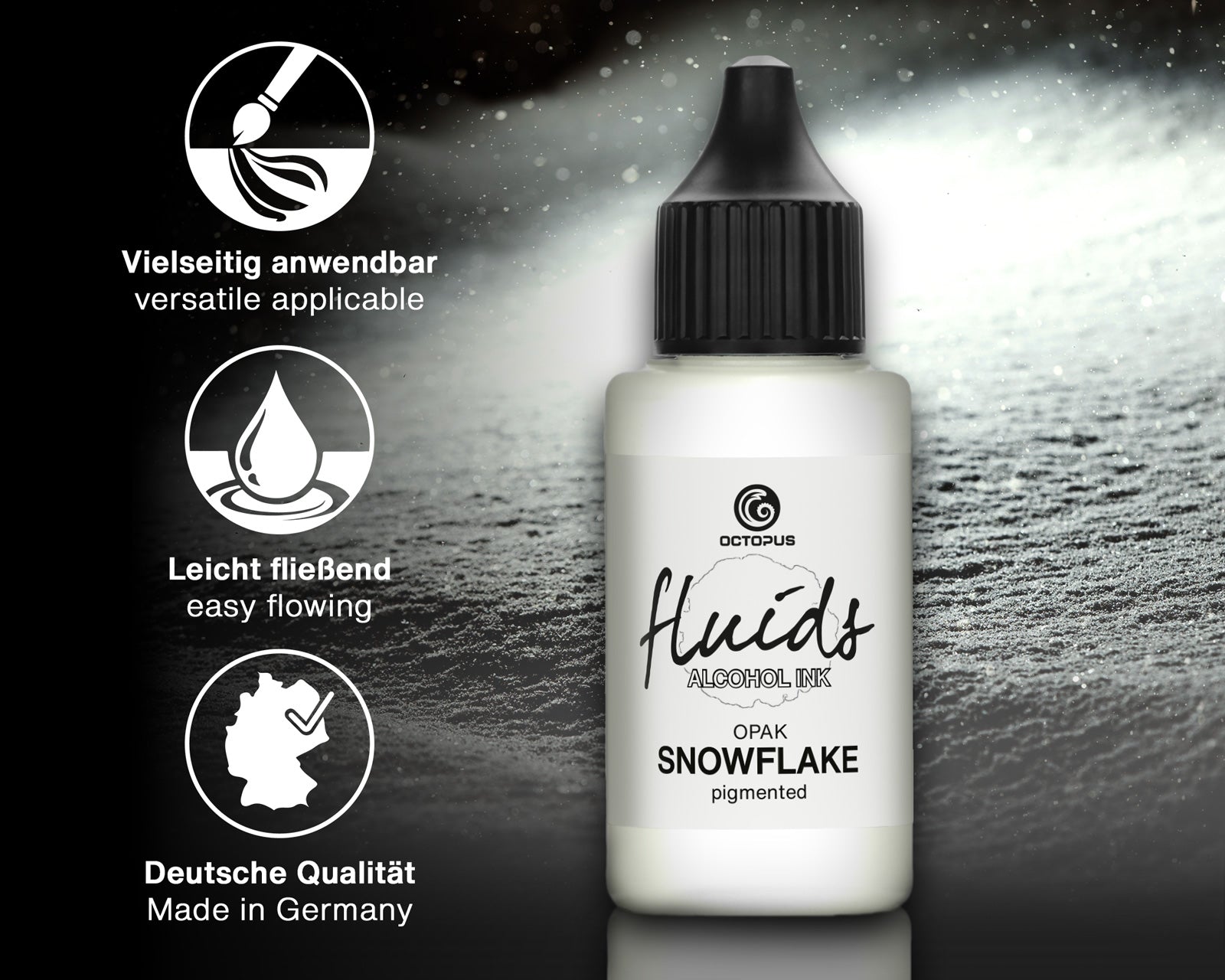 Octopus Fluids Alcohol Ink 30ml - Opak Snowflake
