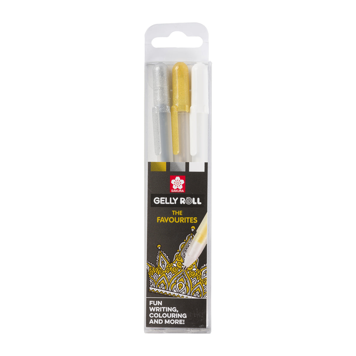 Sakura • Gelly Roll Gelstift Gold, Silber & Weiß 3Stück