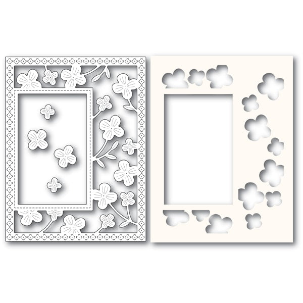 Poppy Stamps Stanzschablone - 2222 Summer Blossoms Sidekick Frame and Stencil