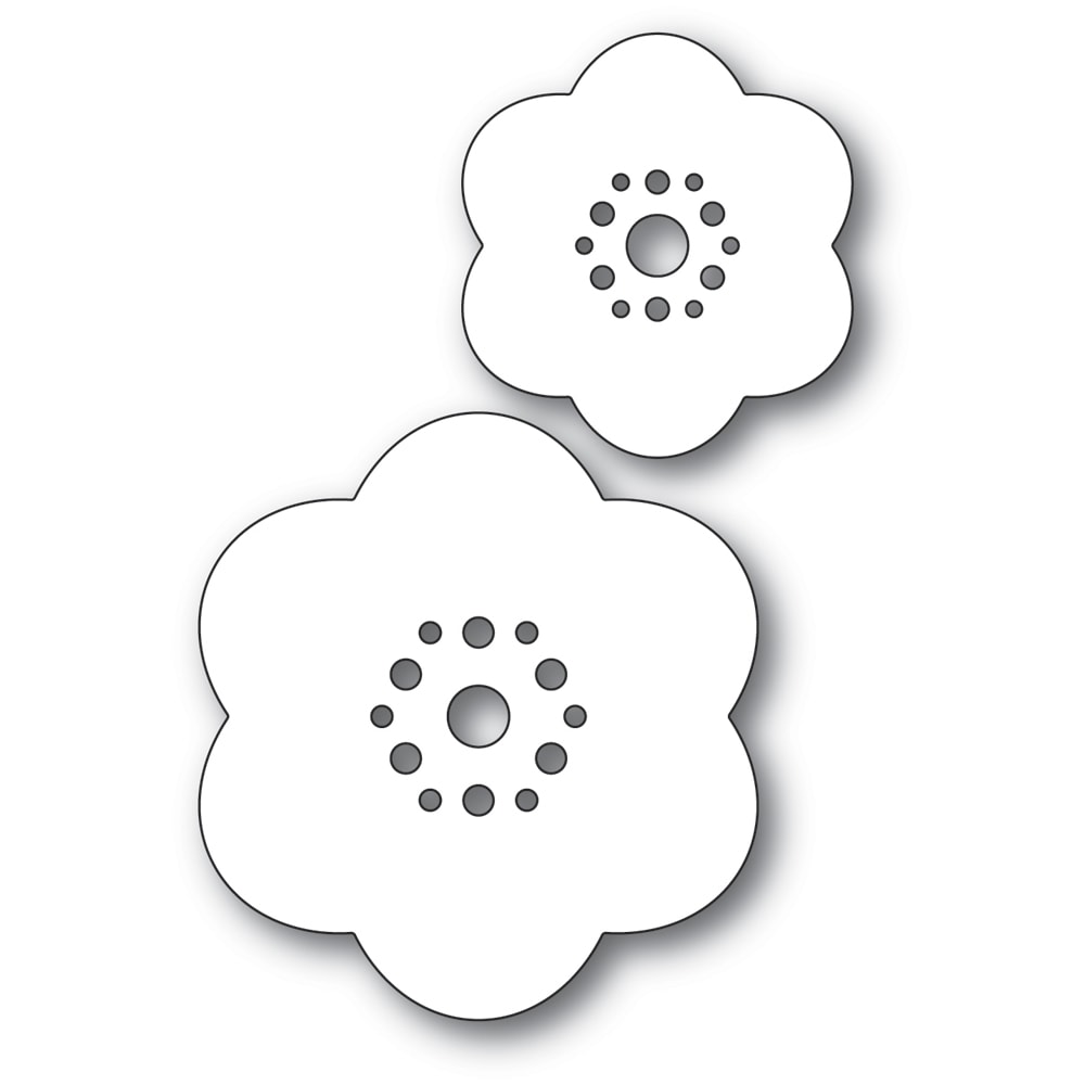 Poppy Stamps Stanzschablone - 2337 Rounded Bloom Flowers