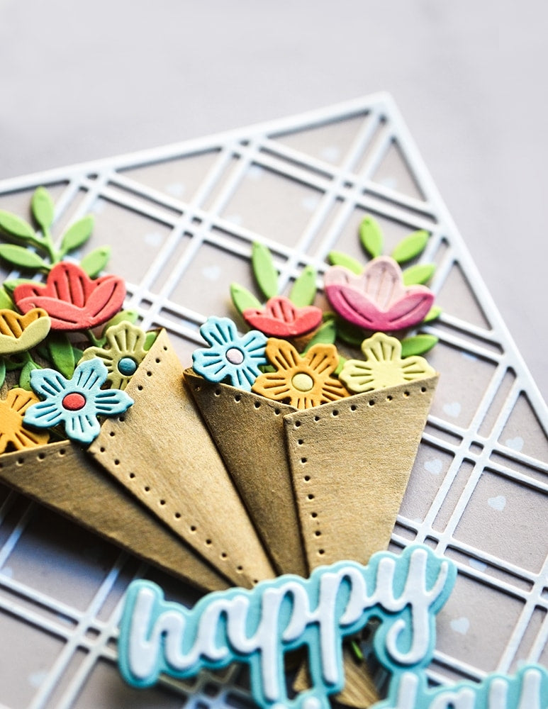 Poppy Stamps Stanzschablone - Double Diamond Lattice Plate