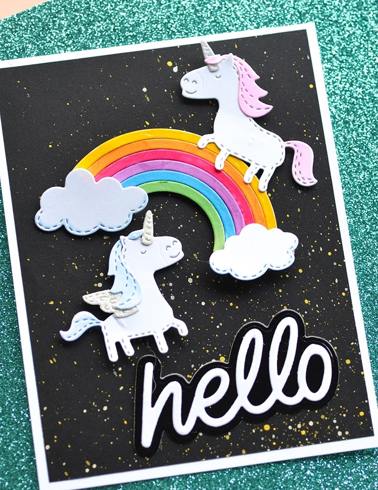 Poppy Stamps Stanzschablone - Whittle Happy Unicorn