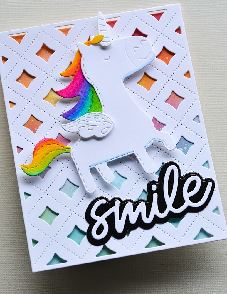 Poppy Stamps Stanzschablone - Whittle Happy Unicorn