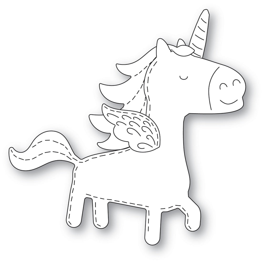 Poppy Stamps Stanzschablone - Whittle Happy Unicorn