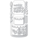 Poppy Stamps Stanzschablone - Floral Cake Pop Up Easel