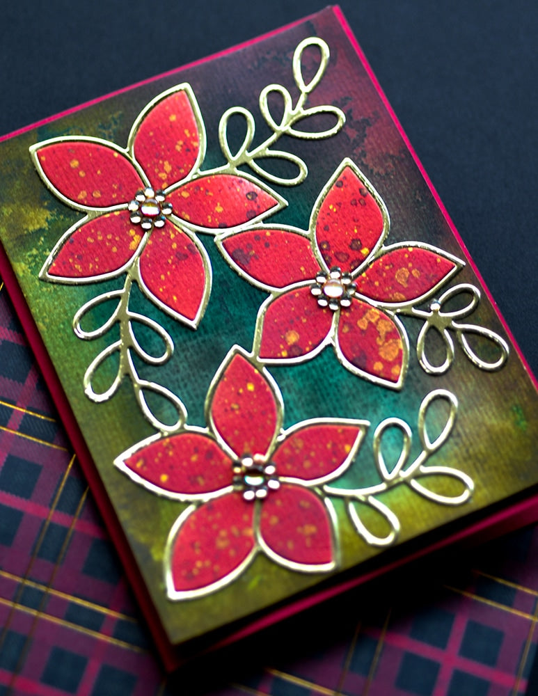 Poppy Stamps Stanzschablone - Poinsettia Background
