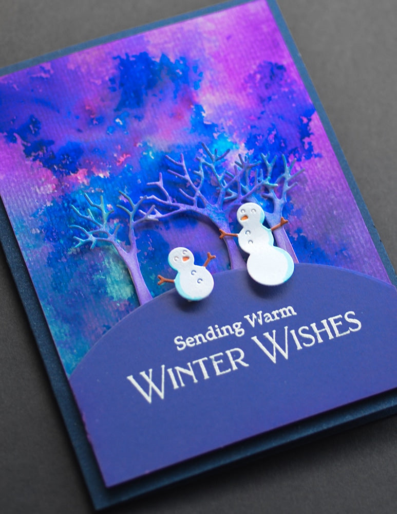 Poppy Stamps Stanzschablone - Snowman and Trees