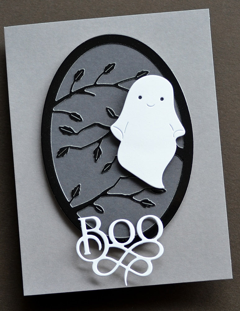 Poppy Stamps Stanzschablone - Leafy Branch Oval